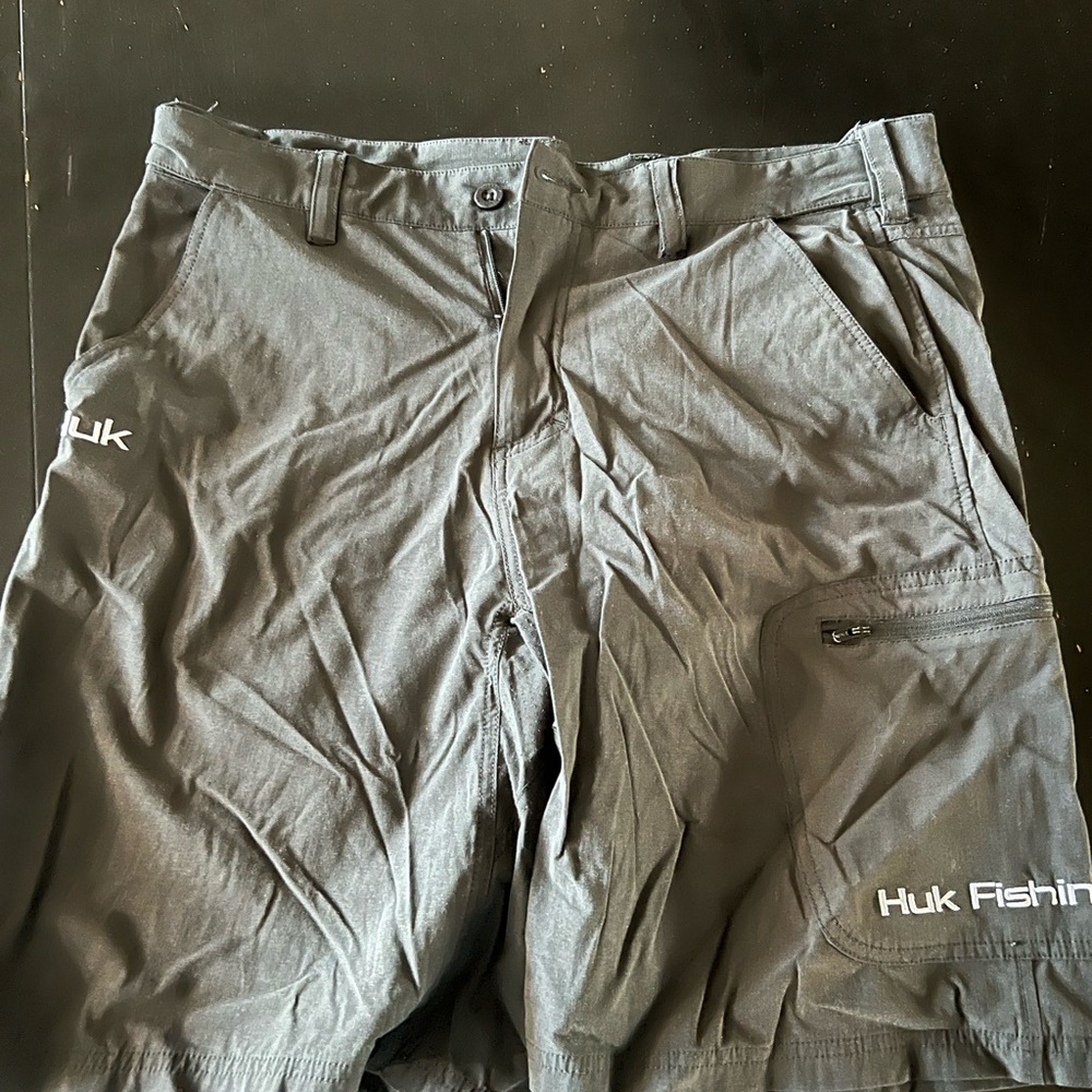 Huk Fishing Black Cargo Shorts